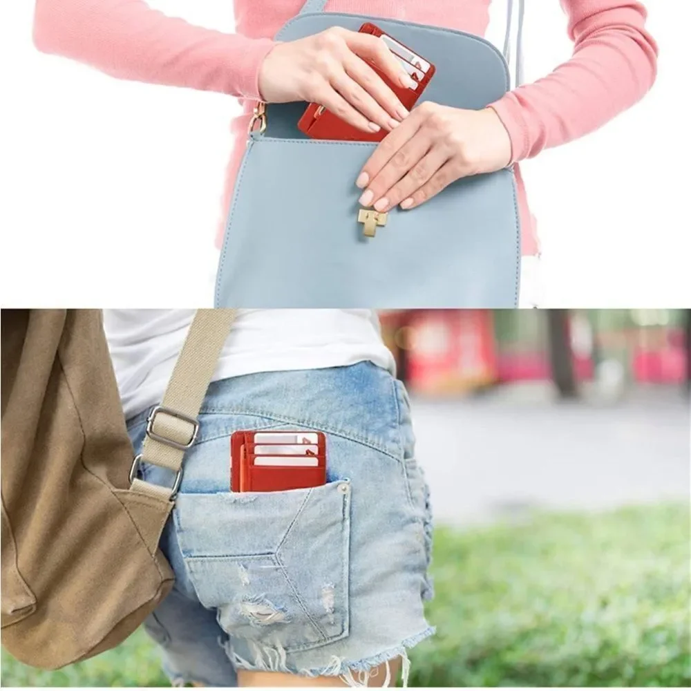 Leather Compact Card Holder Wallet